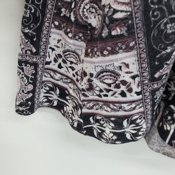 One World Womens Embellished Short Sleeve Top Blouse Size 1X Crochet Back Detail - Picture 6 of 15